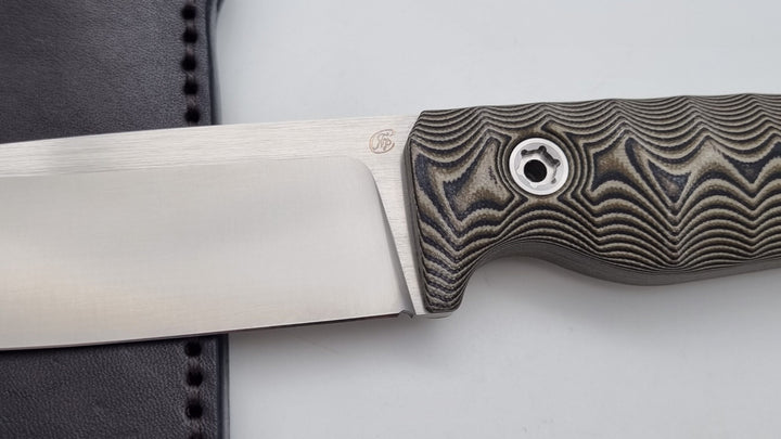 Leopard JARS Jagd Outdoor Messer Beige G10 Leder