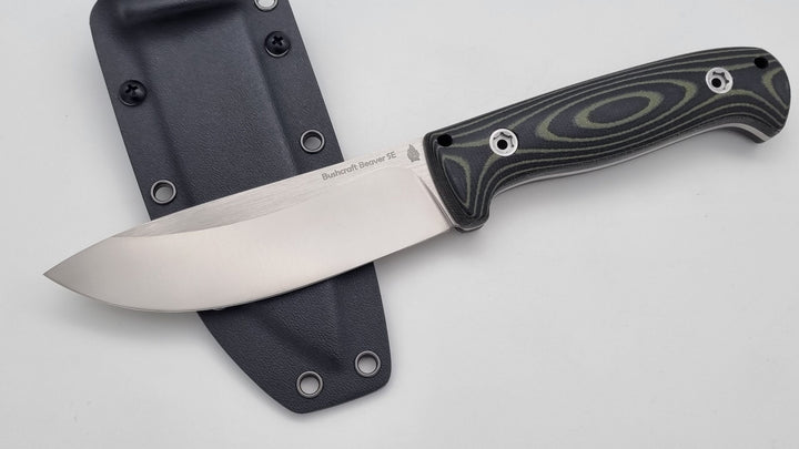 Bushcraft Beaver SE Reini Rossmann Micarta Outdoor Jagd Bushcraft Messer Green/Black Kydex