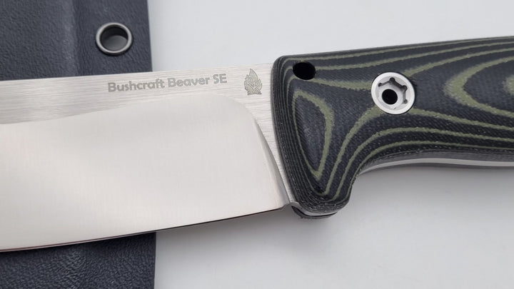 Bushcraft Beaver SE Reini Rossmann Micarta Outdoor Jagd Bushcraft Messer Green/Black Kydex