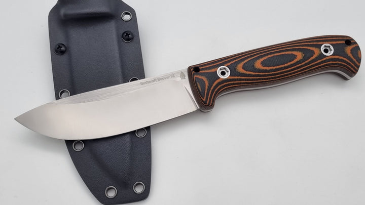 Bushcraft Beaver SE Reini Rossmann Micarta Outdoor Jagd Bushcraft Messer Orange/Black Kydex