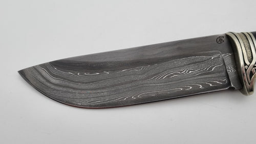 Adler JARS Custom Damast Knife Moorhainbuche Jagd Outdoor Messer 59 HRC