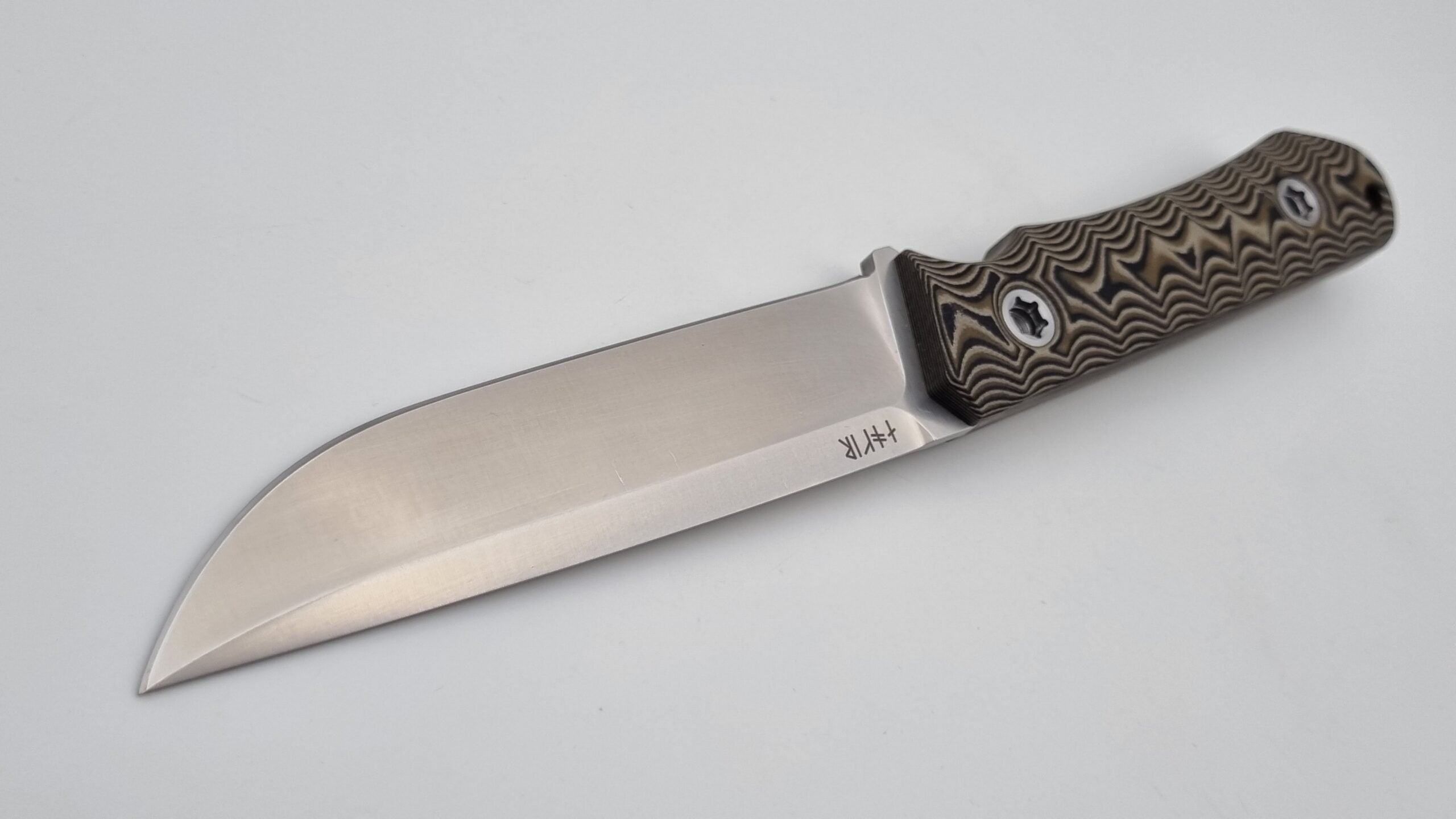 B-Ware Jäger JARS Messer N690 Stahl 60 HRC Outdoor Jagd Bushcraft Messer  Beige/Kydex