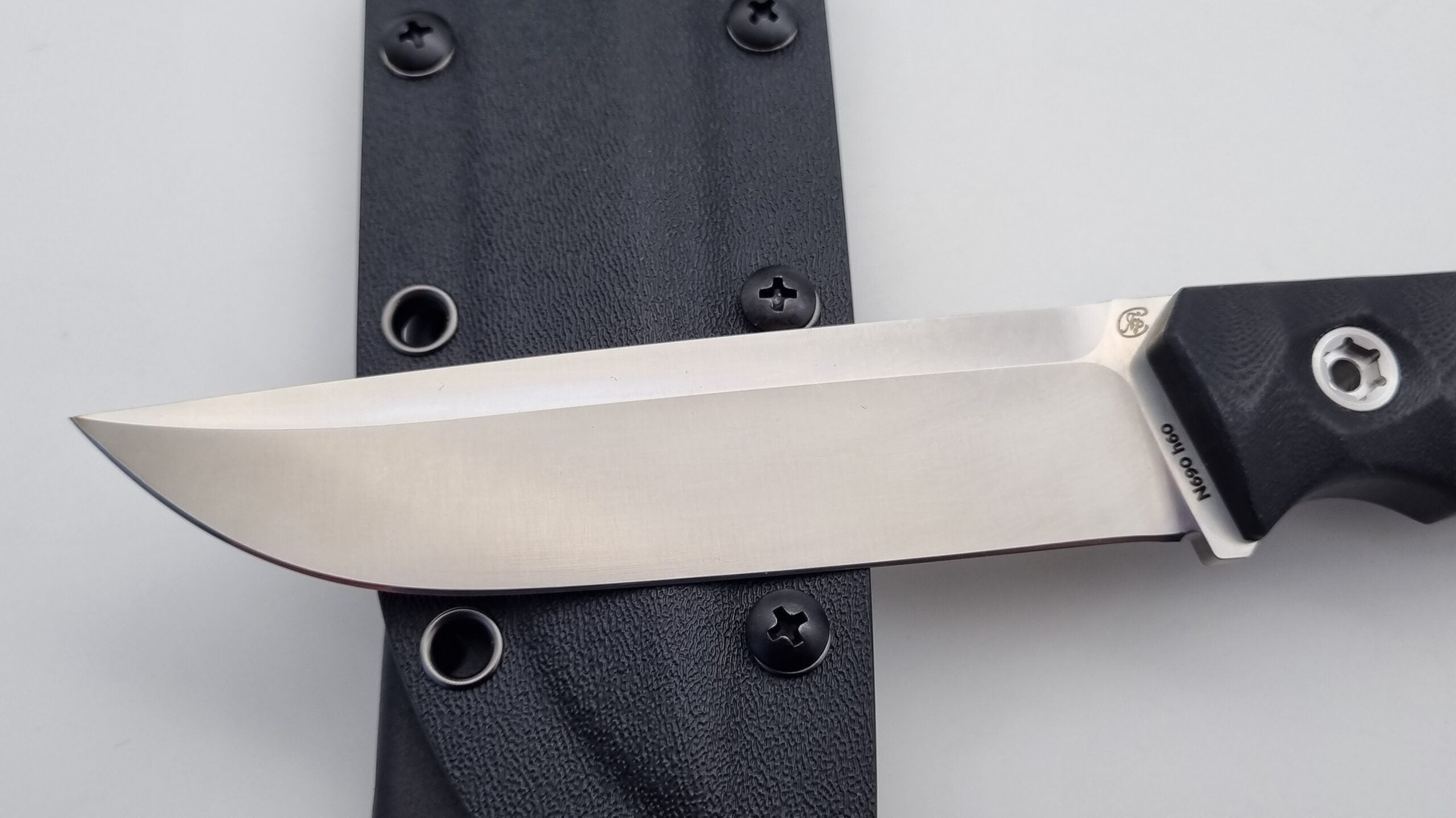 B-Ware Jäger JARS Messer N690 Stahl 60 HRC Outdoor Jagd Bushcraft Messer Black Kydex