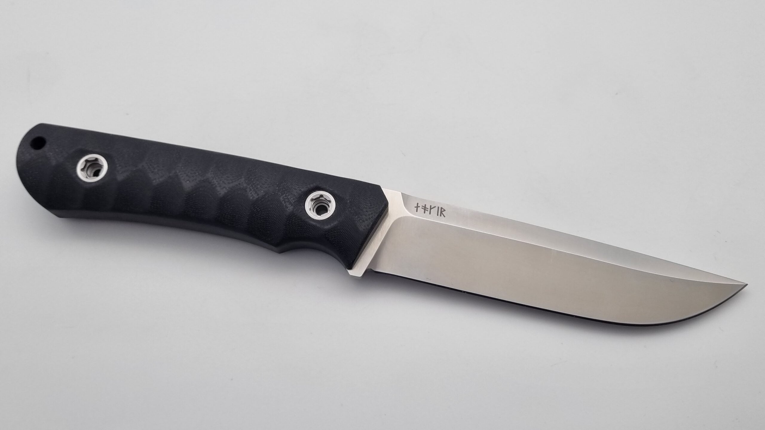 B-Ware Jäger JARS Messer N690 Stahl 60 HRC Outdoor Jagd Bushcraft Messer Black Lederscheide