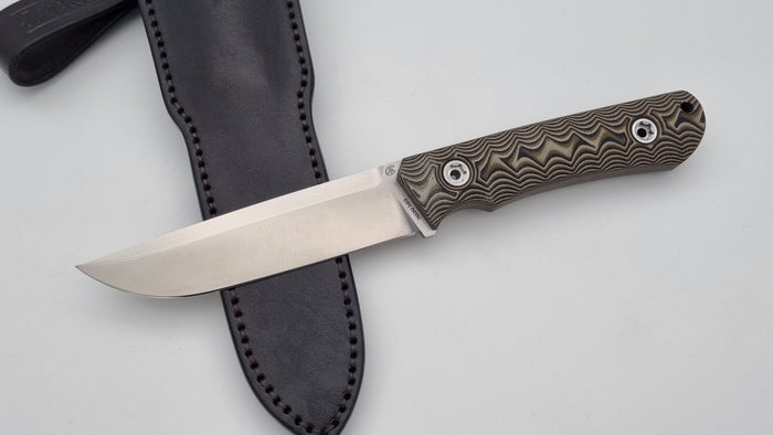 B-Ware Jäger JARS Messer Outdoor Jagd Bushcraft Messer  Beige/Lederscheide