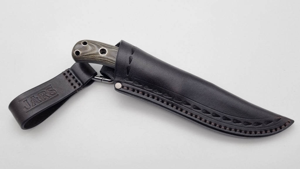 Echis JARS Serien Custom Knife Titan Pins Micarta Jagd Outdoor Messer  N690 60 HRC Brushed Stein