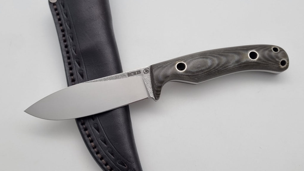 Echis JARS Serien Custom Knife Titan Pins Micarta Jagd Outdoor Messer  N690 60 HRC Brushed Stein