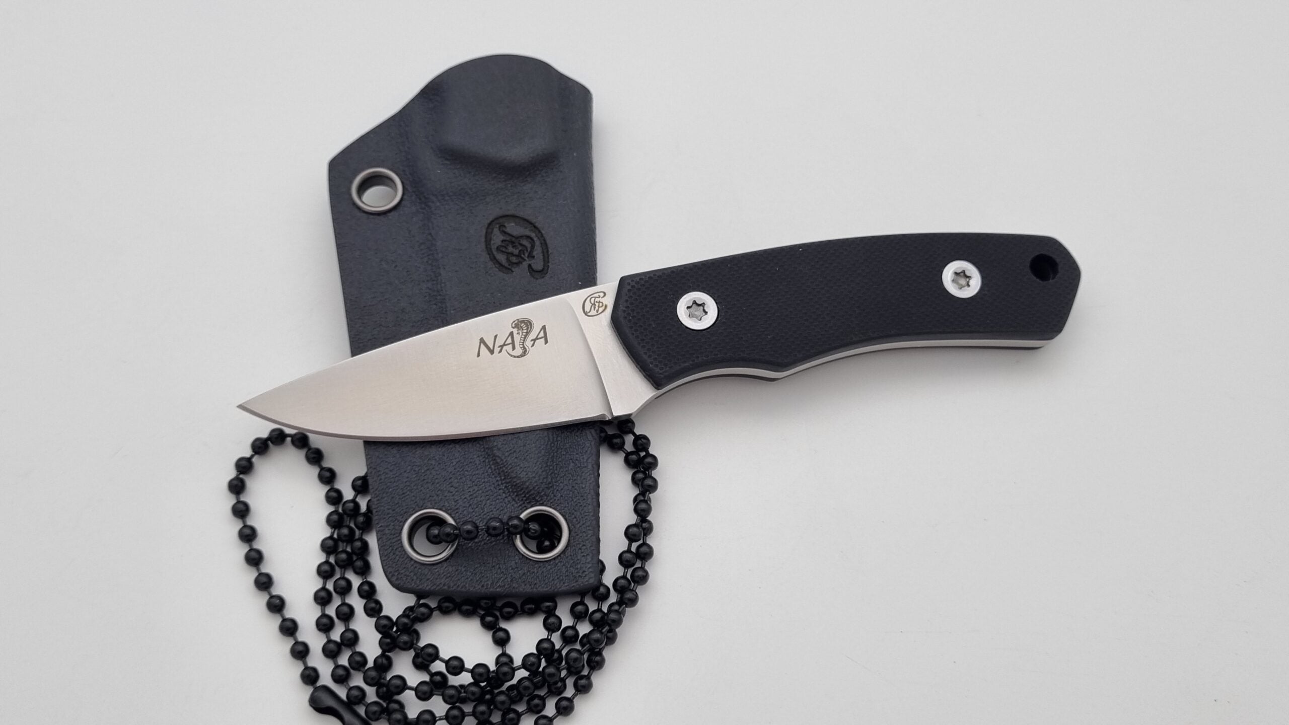 NAJA (Kobra) JARS Neck Knife von Jackknife EDC G10 Schwarz N690 Stahl 60 HRC