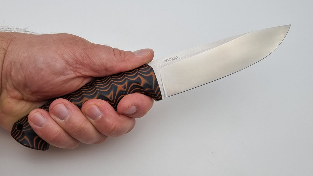 Leopard JARS Jagd Outdoor Messer Orange/Black Micarta Kydex