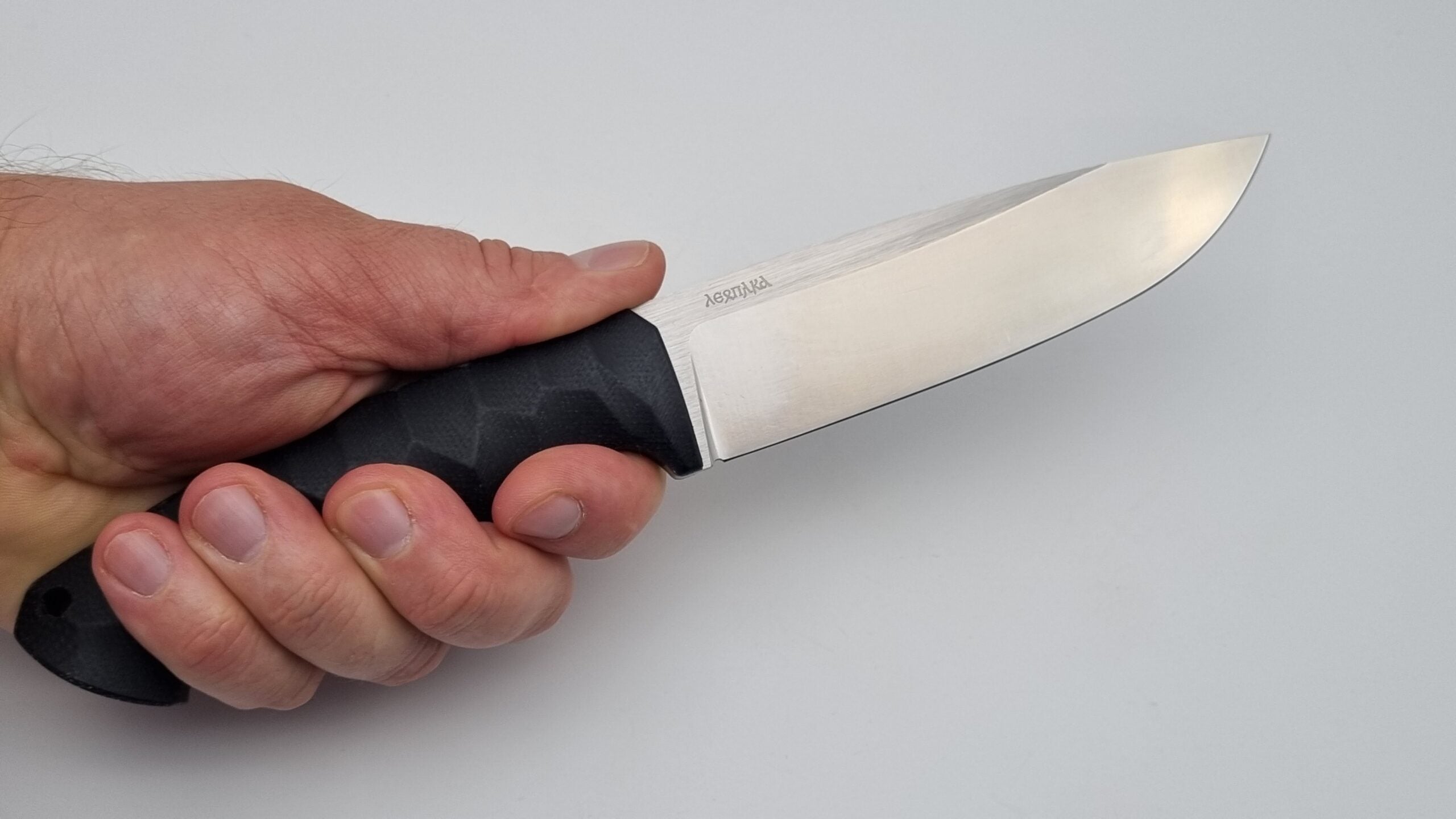 Leopard JARS Jagd Outdoor Messer Black Micarta Leder