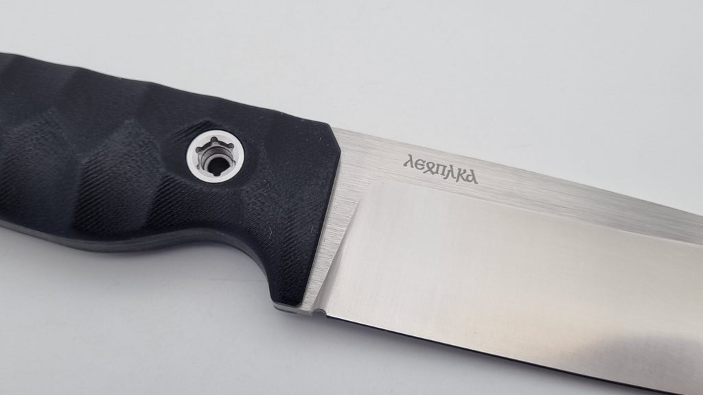 Leopard JARS Jagd Outdoor Messer Black G10 Leder