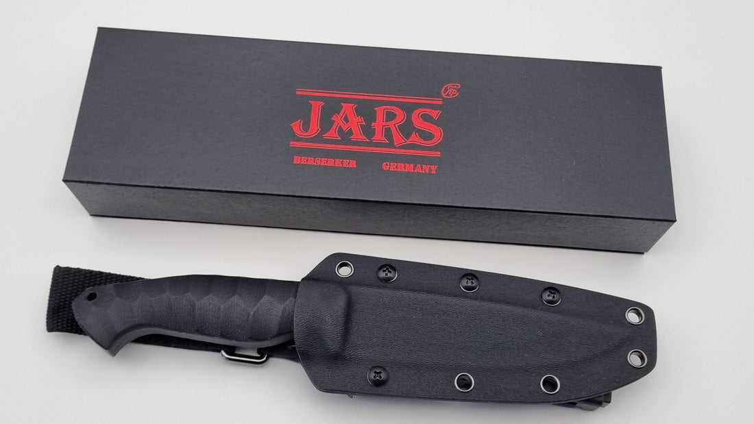 Berserker JARS Jagd Outdoor Messer N690 60HRC    Black Micarta Kydex