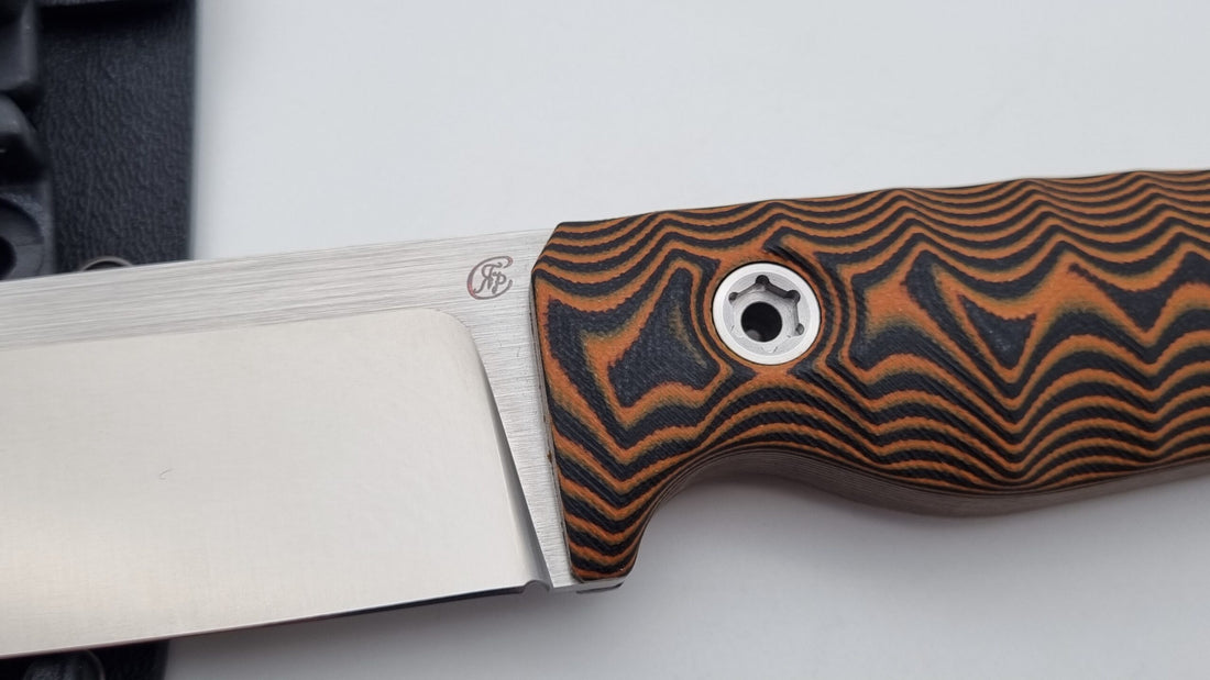 Leopard JARS Jagd Outdoor Messer N690 60HRC    Orange/Black G10 Kydex