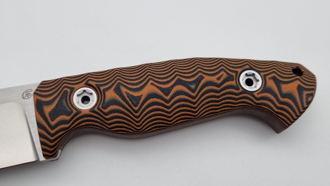 Leopard JARS Jagd Outdoor Messer N690 60HRC    Orange/Black G10 Kydex