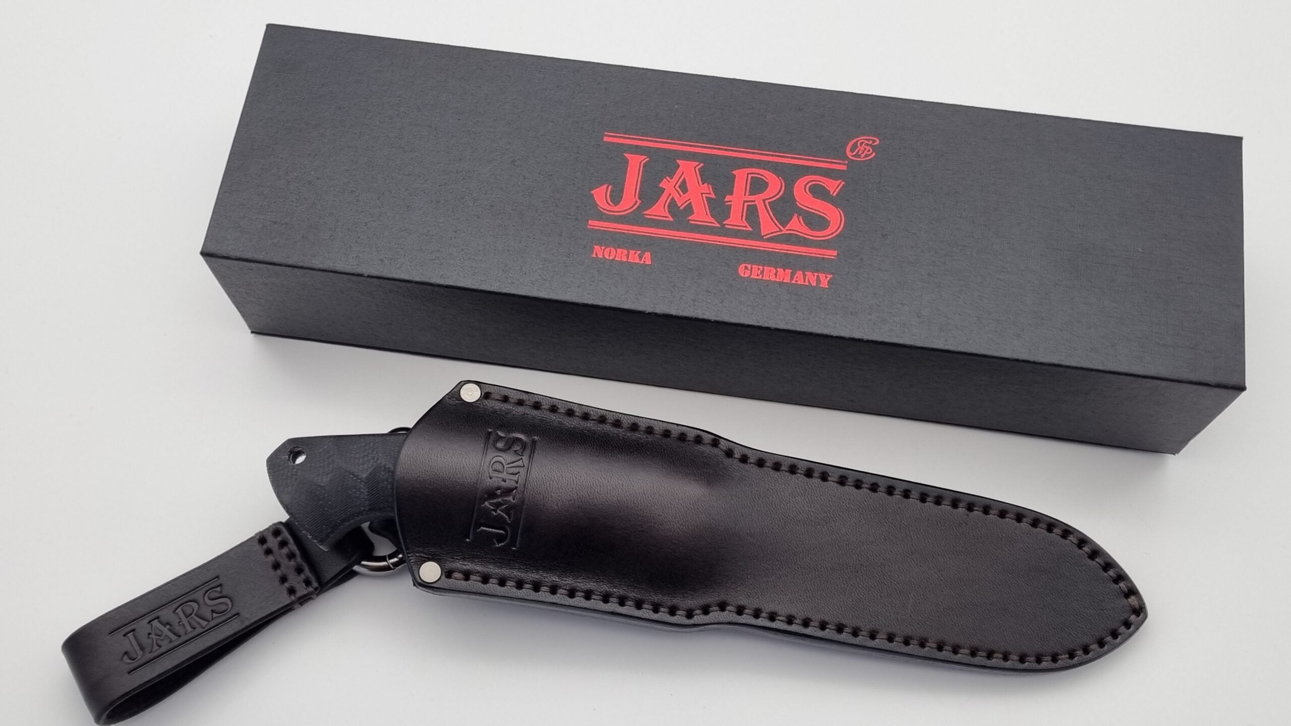Norka JARS Jagd Outdoor Messer Black Micarta Leder
