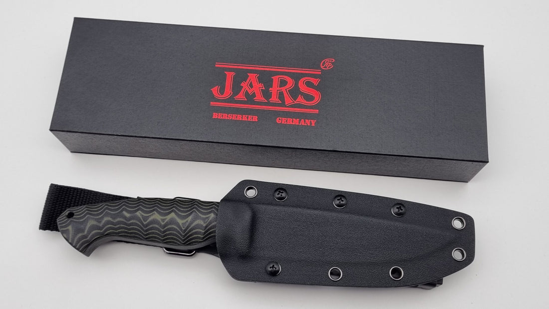 Berserker JARS Jagd Outdoor Messer N690 60HRC    Green/Black Micarta Kydex