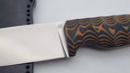 Berserker JARS Jagd Outdoor Messer Orange/Black Micarta Leder