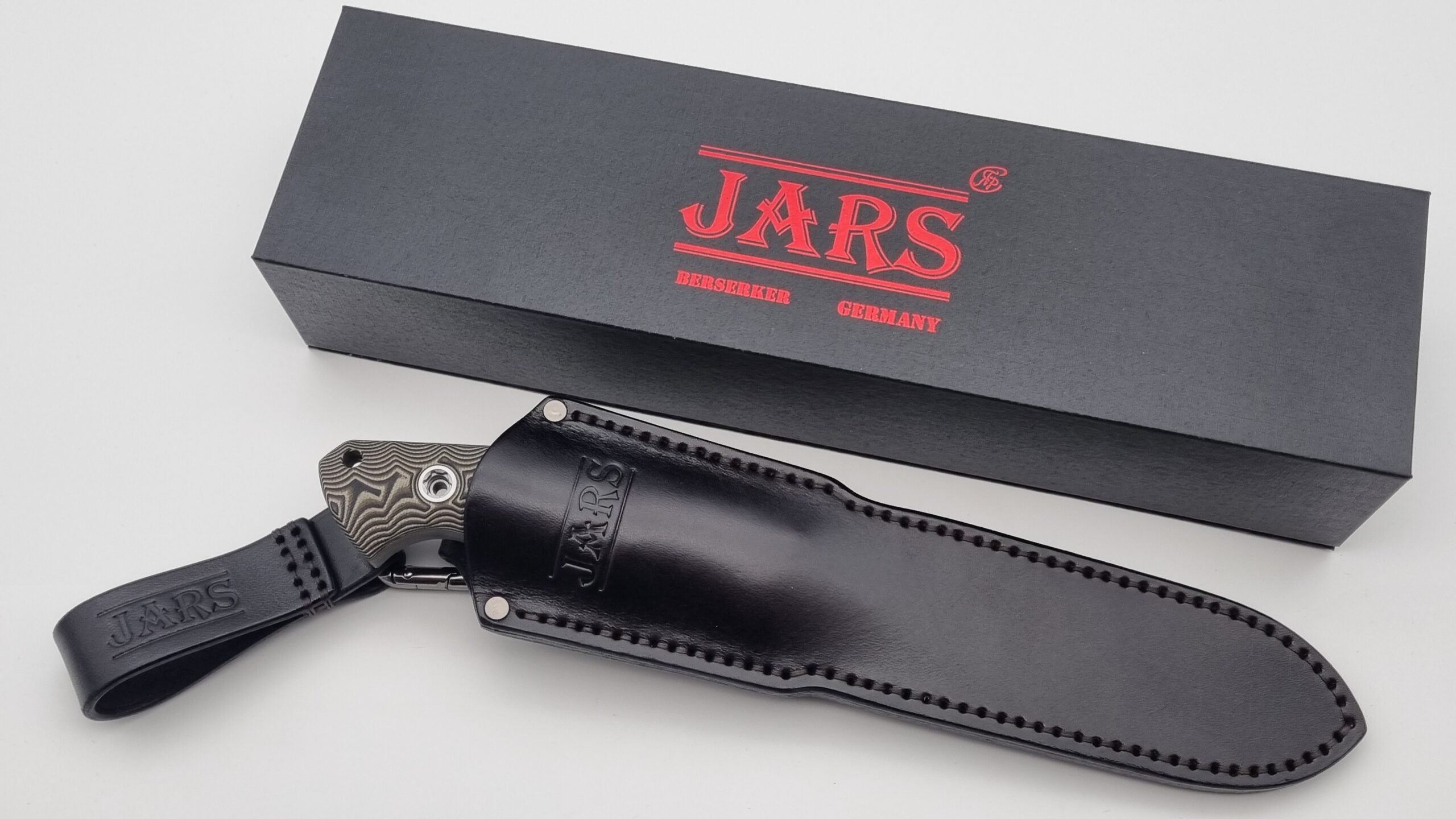 Berserker JARS Jagd Outdoor Messer N690 60HRC Beige G10 Leder