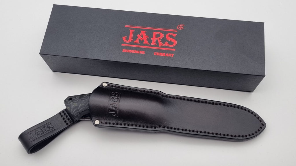 Berserker JARS Jagd Outdoor Messer Green/Black Micarta Leder