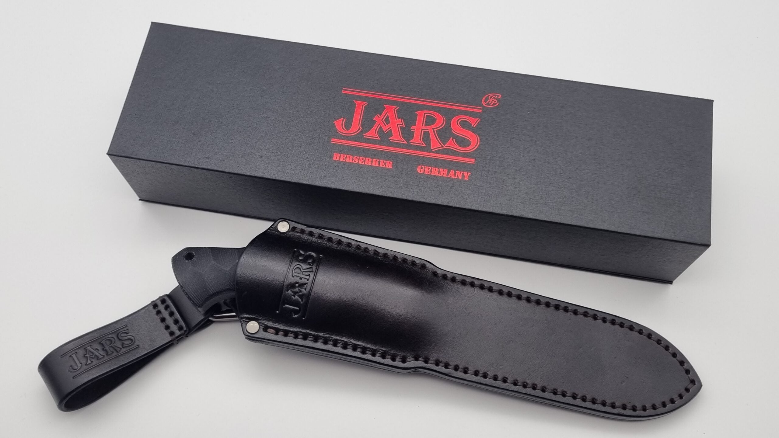 Berserker JARS Jagd Outdoor Messer Black Micarta Leder