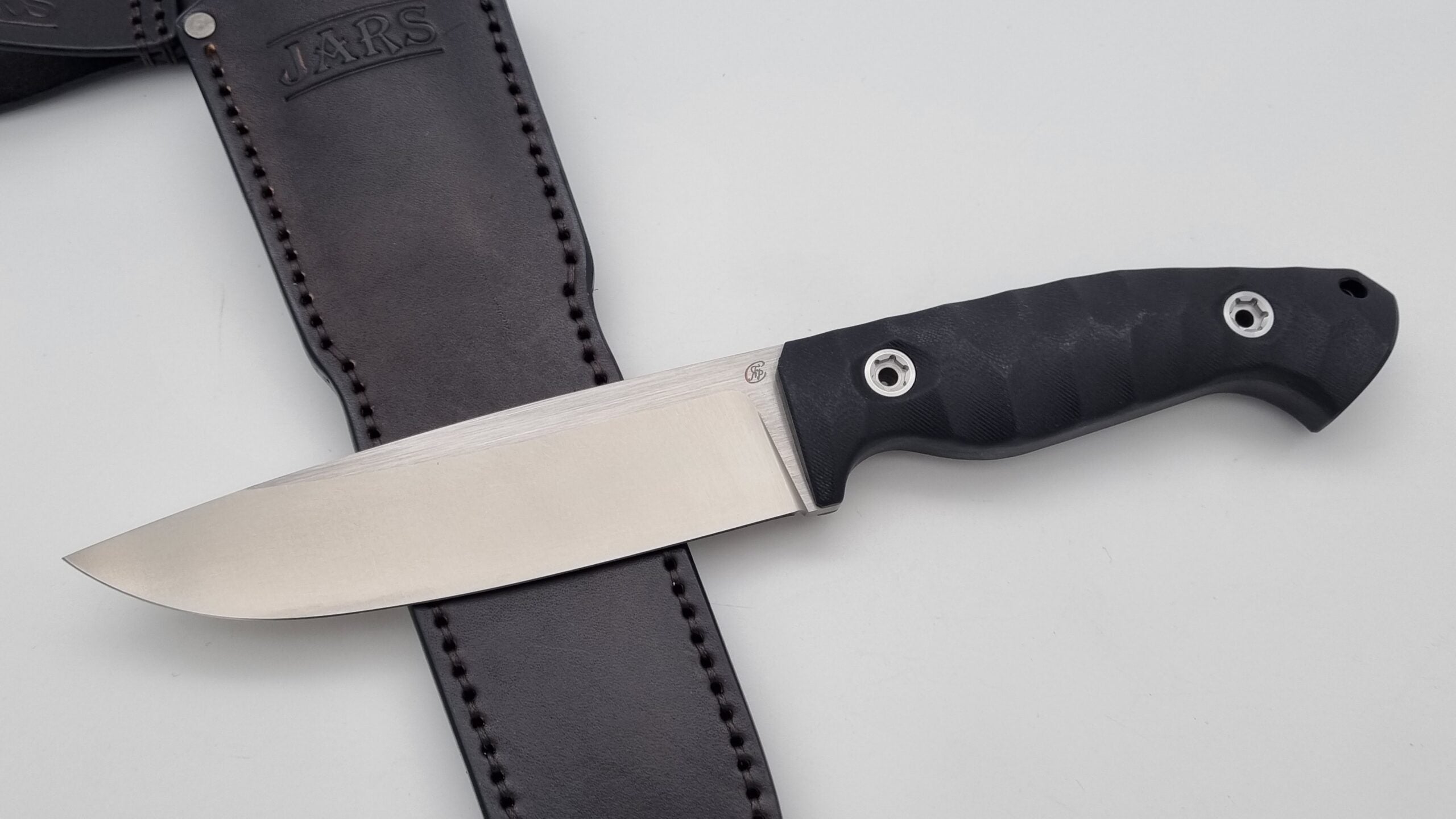 Leopard JARS Jagd Outdoor Messer Black G10 Leder