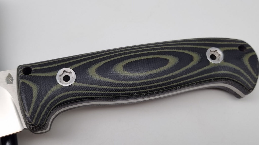 Bushcraft Beaver SE Reini Rossmann Micarta Outdoor Jagd Bushcraft Messer Green/Black  Leather