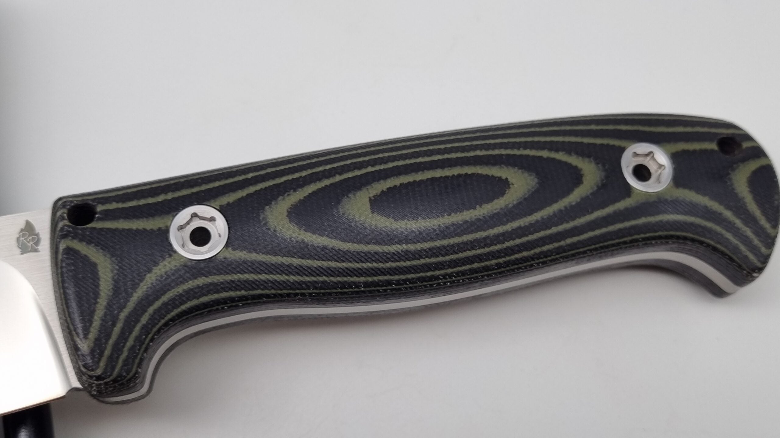 Bushcraft Beaver SE Reini Rossmann Micarta Outdoor Jagd Bushcraft Messer Green/Black  Leather