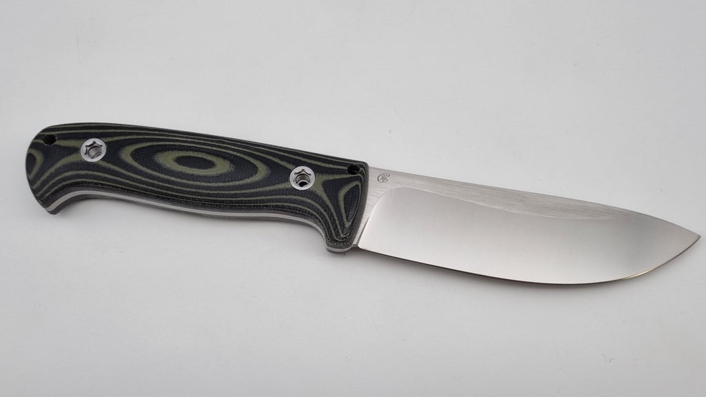 Bushcraft Beaver SE Reini Rossmann Micarta Outdoor Jagd Bushcraft Messer Green/Black  Leather