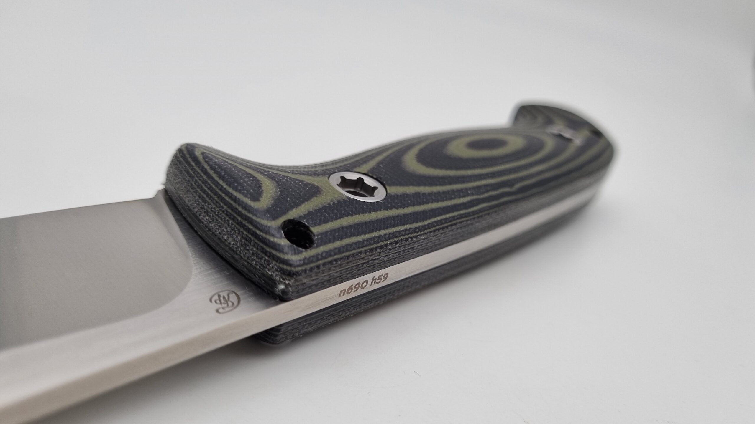 Bushcraft Beaver SE Reini Rossmann Micarta Outdoor Jagd Bushcraft Messer N690 59HRC  Green/Black  Kydex