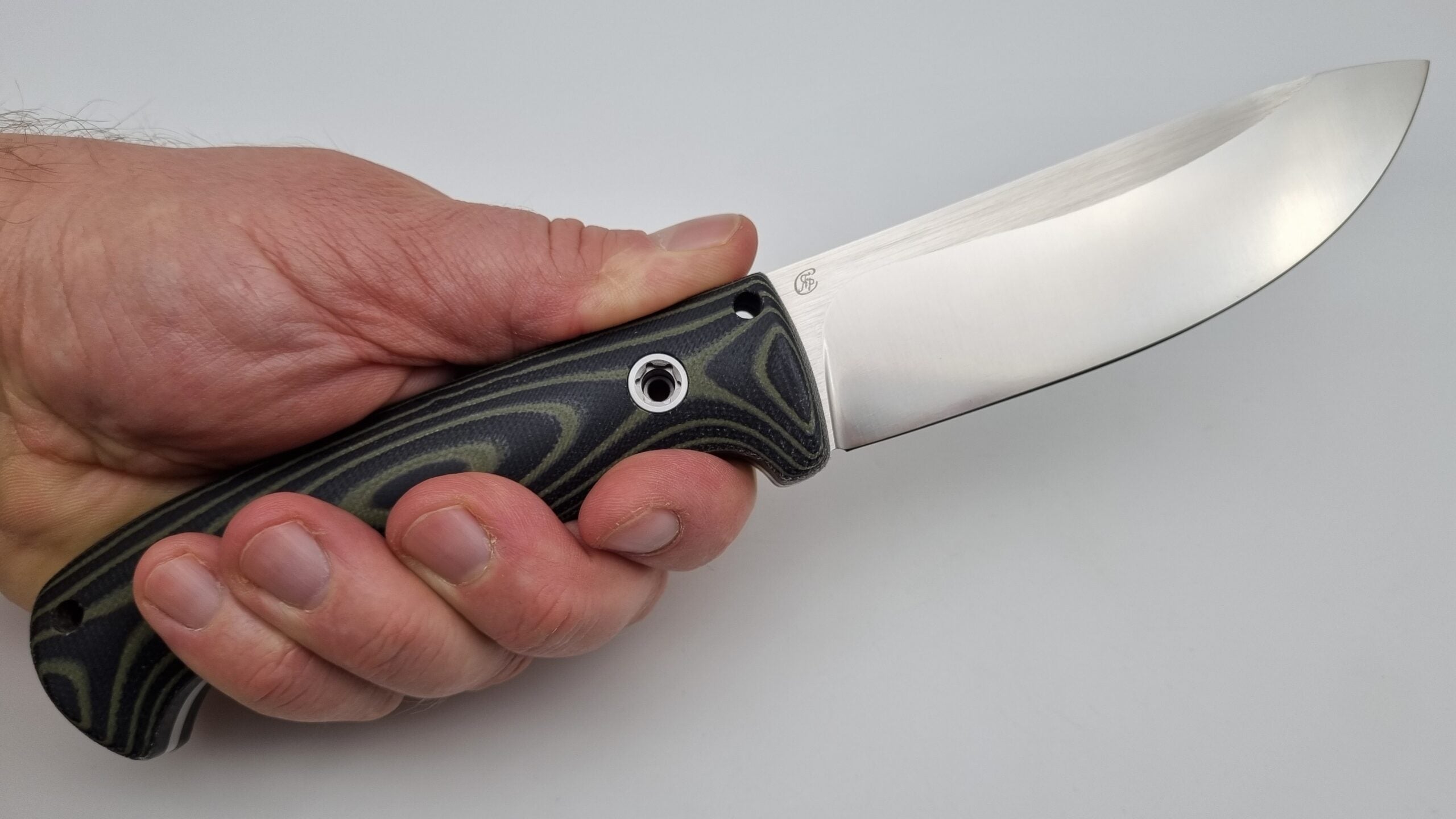 Bushcraft Beaver SE Reini Rossmann Micarta Outdoor Jagd Bushcraft Messer N690 59HRC  Green/Black  Kydex