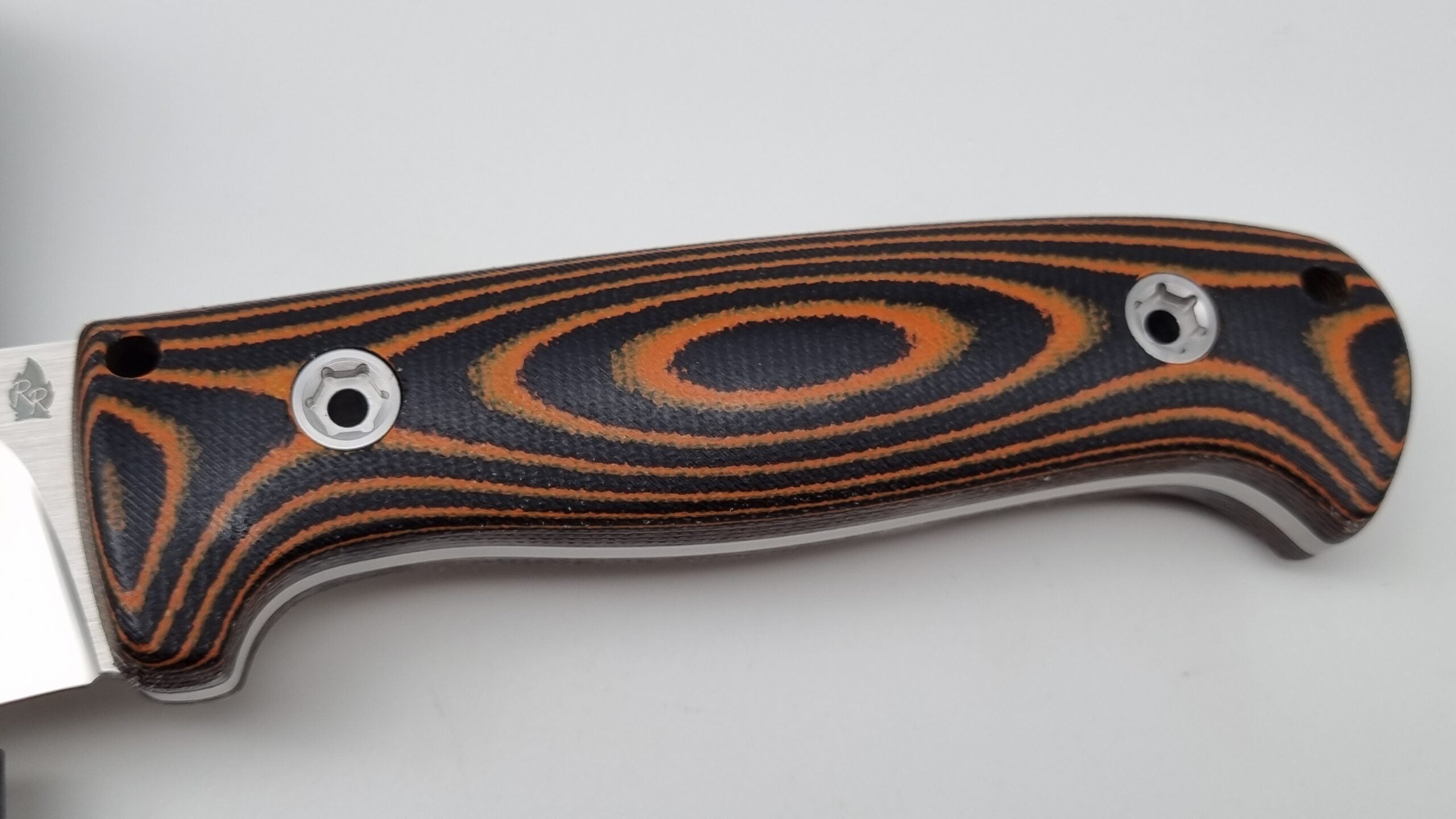 Bushcraft Beaver SE Reini Rossmann Micarta Outdoor Jagd Bushcraft Messer Orange/Black  Leather