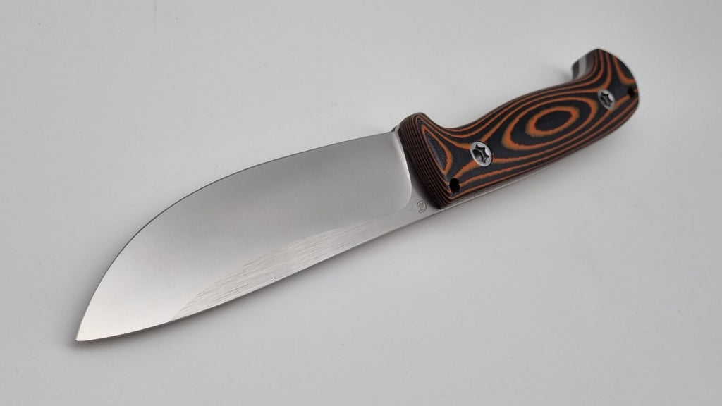 Bushcraft Beaver SE Reini Rossmann Micarta Outdoor Jagd Bushcraft Messer Orange/Black  Leather