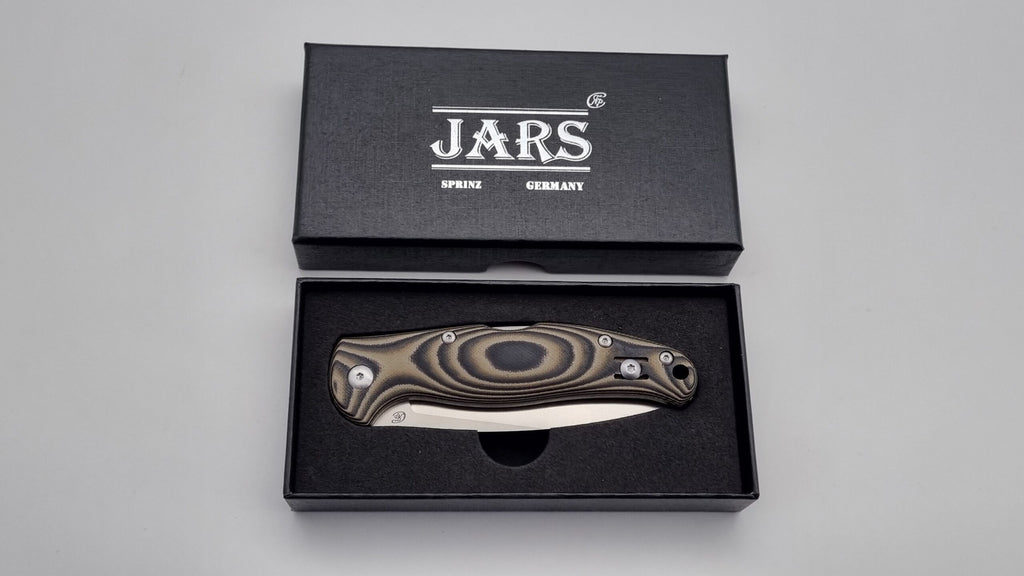 Sprinz JARS Klappmesser zwei Hand EDC Beige G10