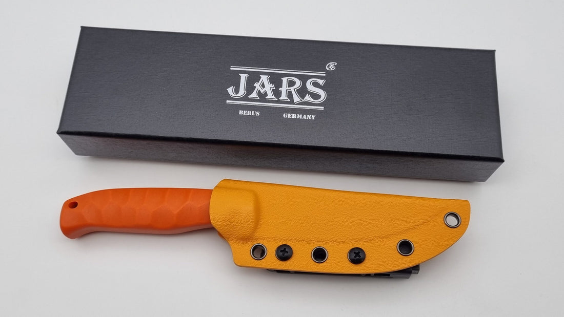 Berus JARS Messer von Jackknife N690 Stahl 60 HRC Brushed Outdoor Jagd Messer Orange G10