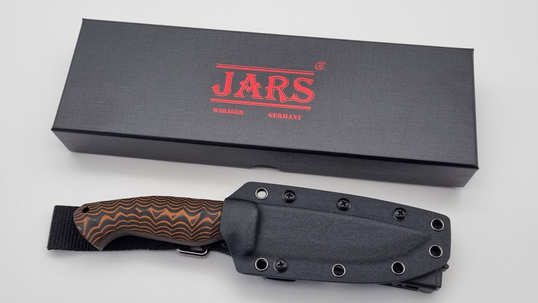 Waräger JARS Bushcraft Survival Jagd Outdoor Messer N690 60HRC    Orange/Black Micarta Kydex