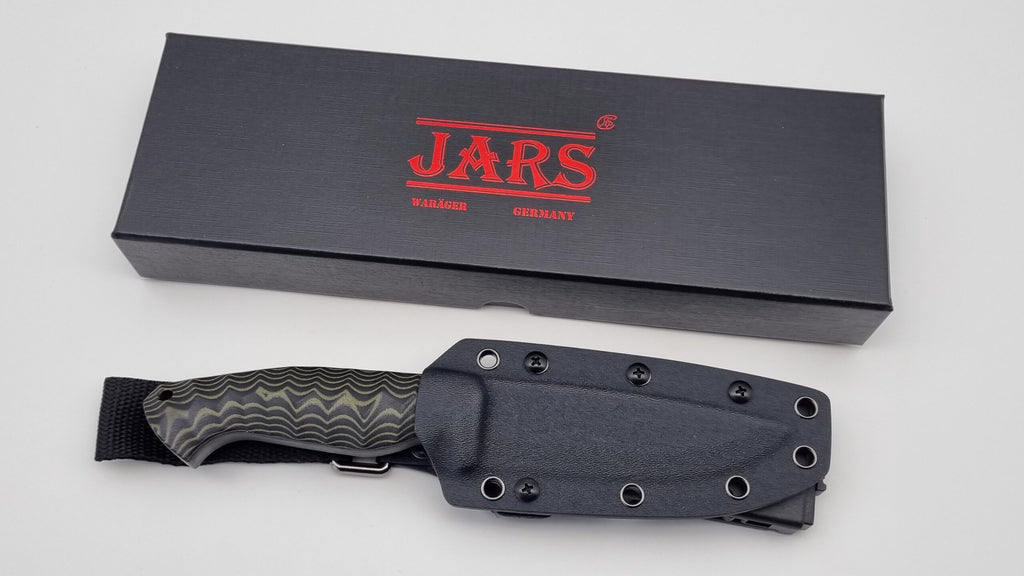 Waräger JARS Bushcraft Survival Jagd Outdoor Messer Green/Black Micarta Kydex