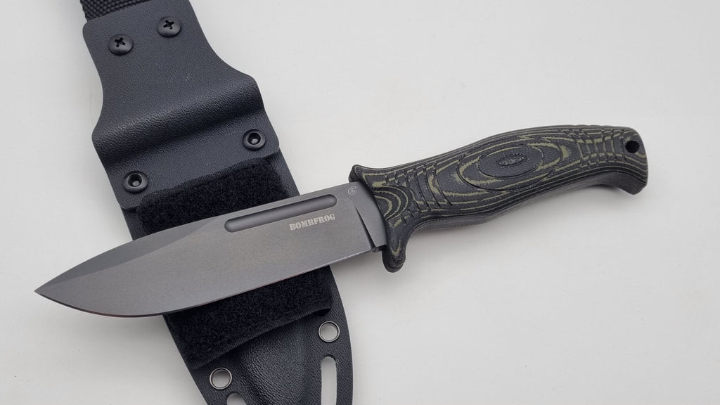 Bombfrog JARS Messer 42a Stahl wählbar Taucher Survival Jagd Outdoor Messer Green/Black Micarta