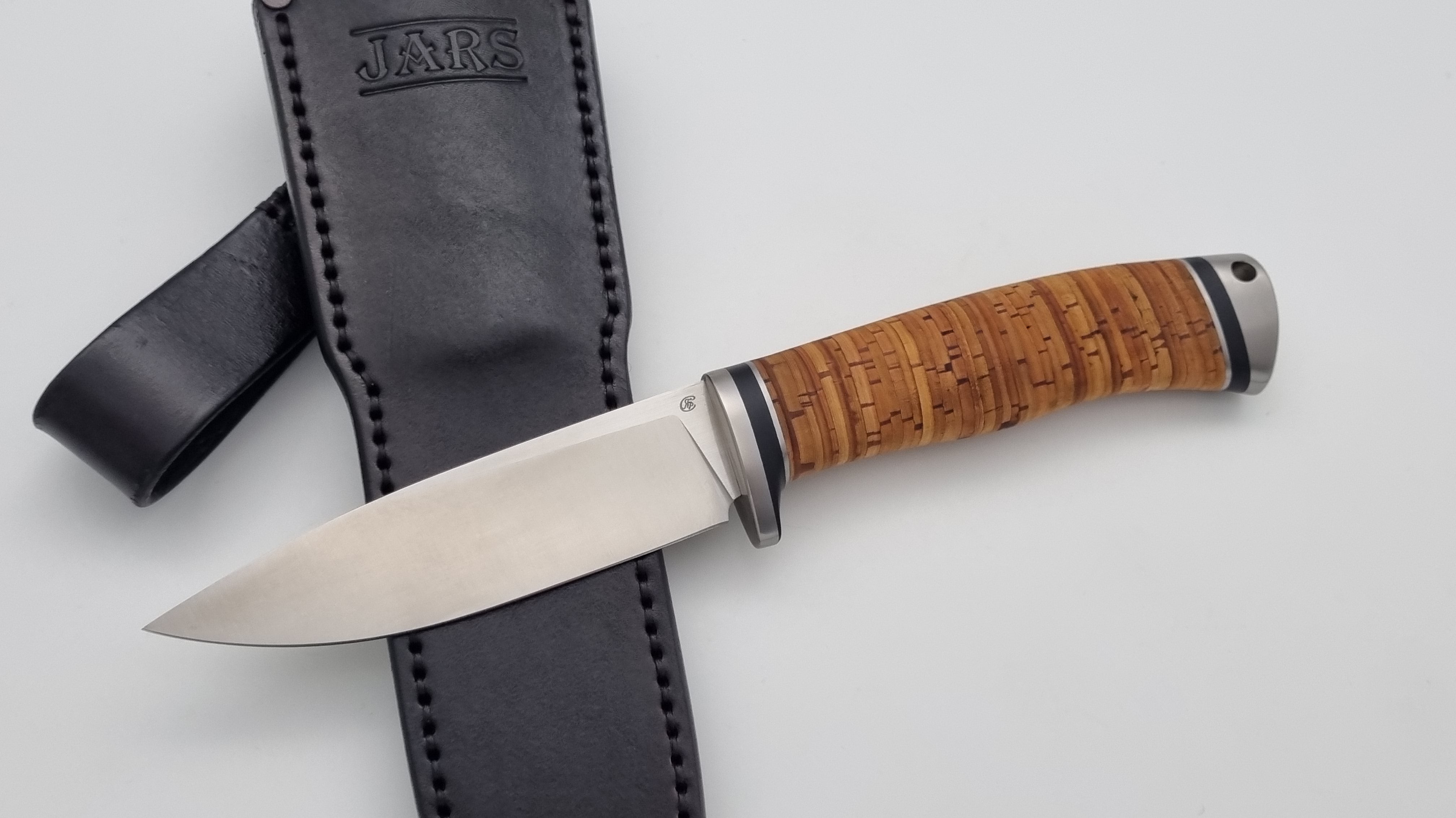 Luchs JARS Messer Birkenrinde / Titan Griff Jagd Outdoor Messer    "Black"