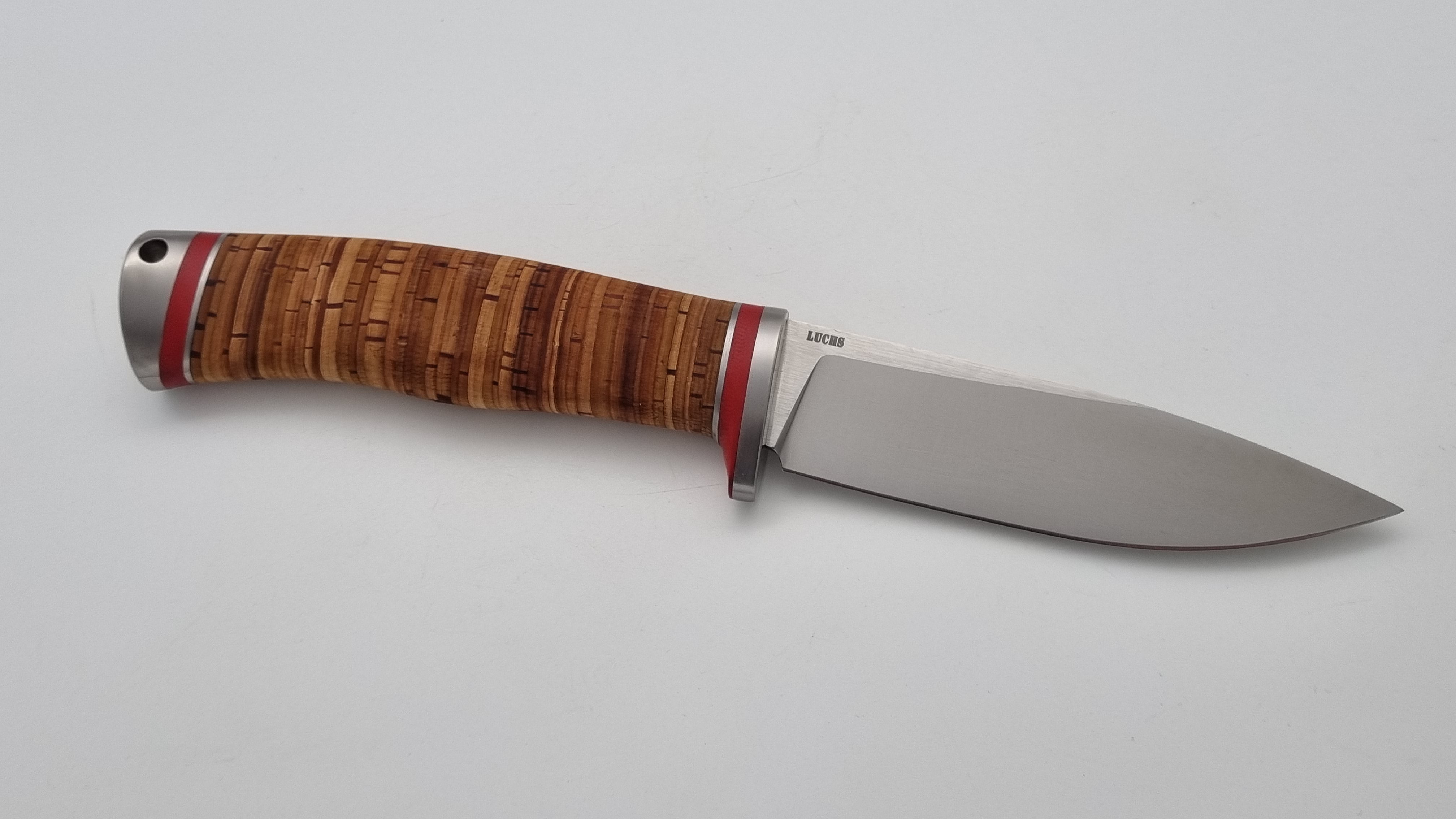 Luchs JARS Messer Birkenrinde / Titan Griff Jagd Outdoor Messer    "Red"