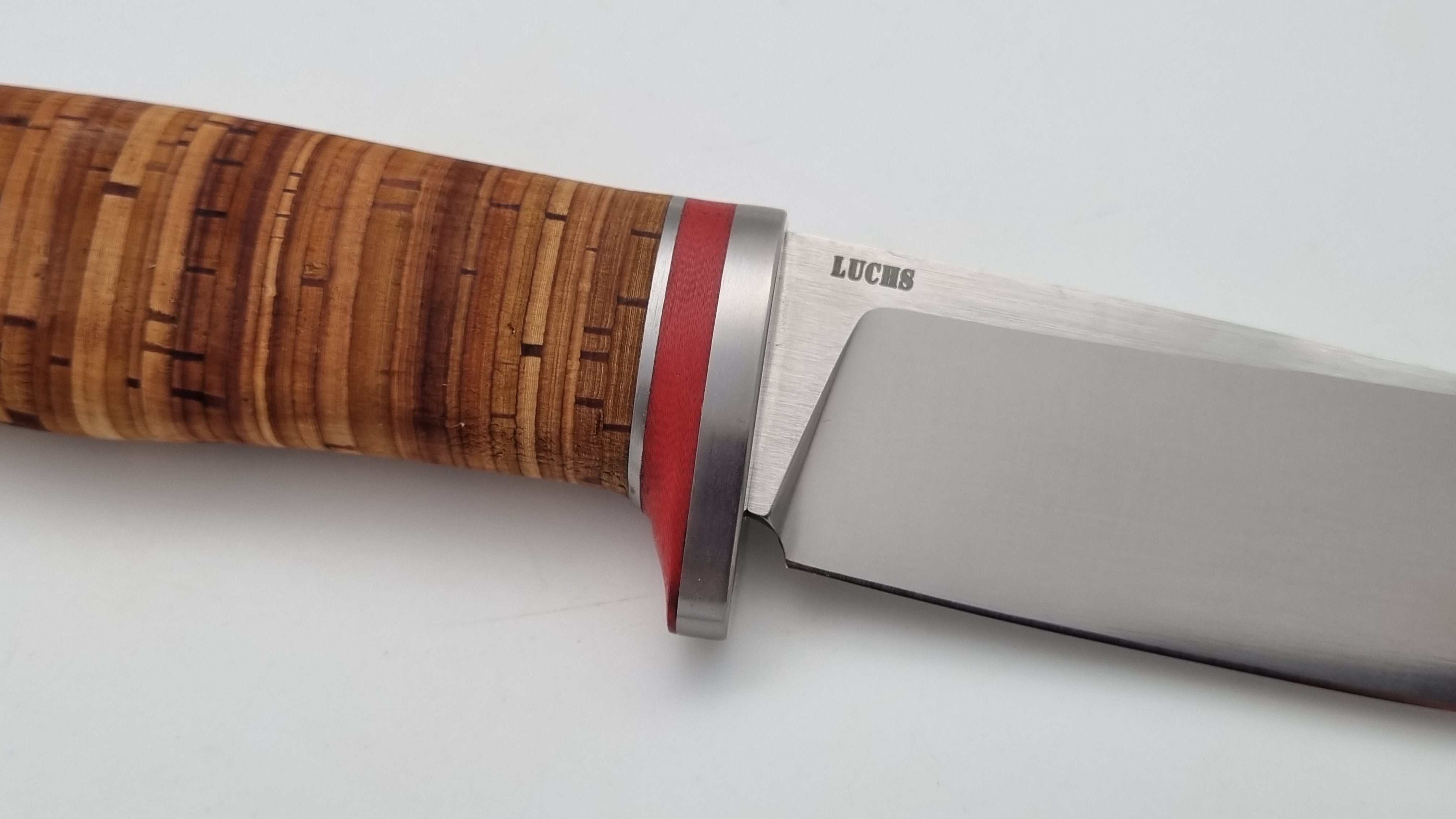 Luchs JARS Messer Birkenrinde / Titan Griff Jagd Outdoor Messer    "Red"