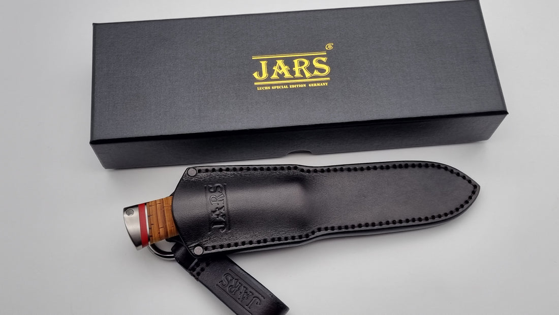 Luchs JARS Messer Birkenrinde / Titan Griff Jagd Outdoor Messer    "Red"