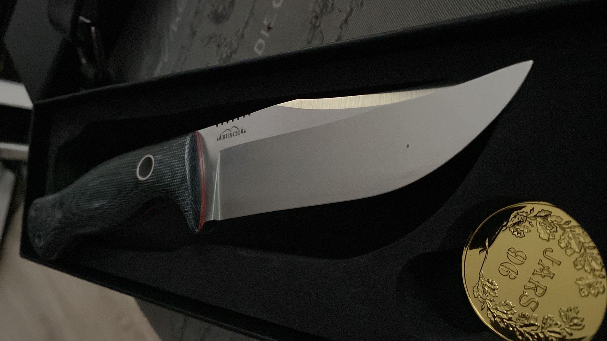 BBC Bock Bowie Compact JARS 96 Limited Edition Elmax Micarta Geformte Lederscheide